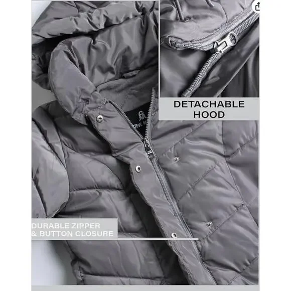 Steve Madden Womens Plus-size Chevron Puffer Jacket Sz 2X, Gently Used - Picture 9 of 10